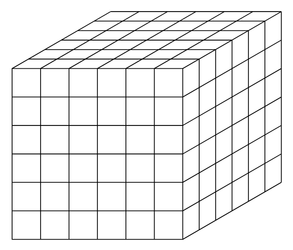 Next (6th) Cube number (216 dots)